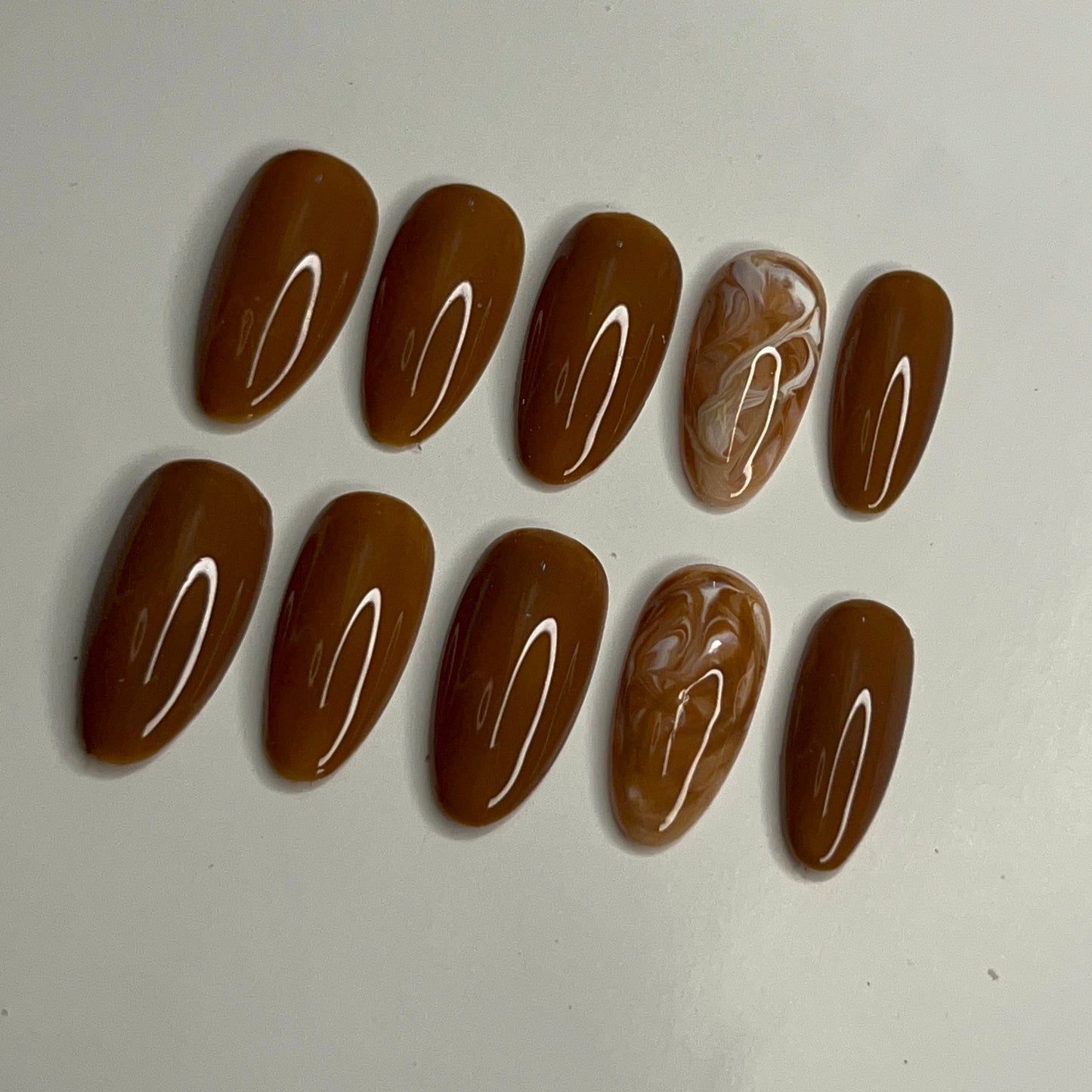 Brown Swirls press on nail