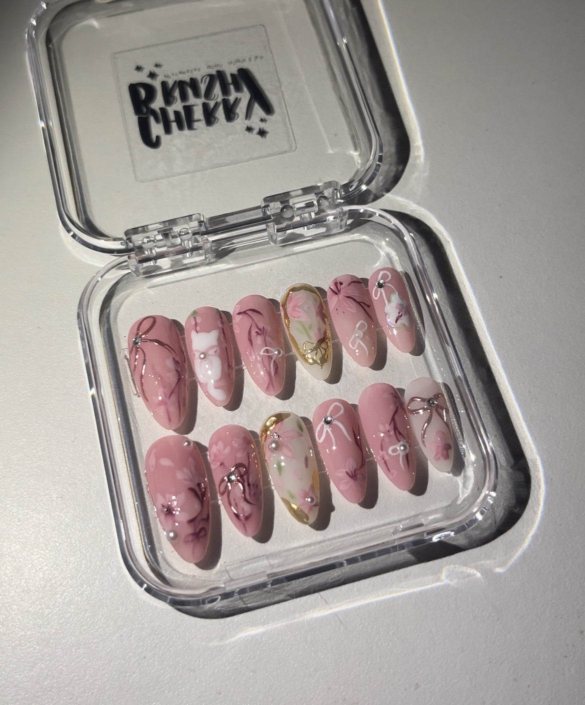 kawaii bow press on nail