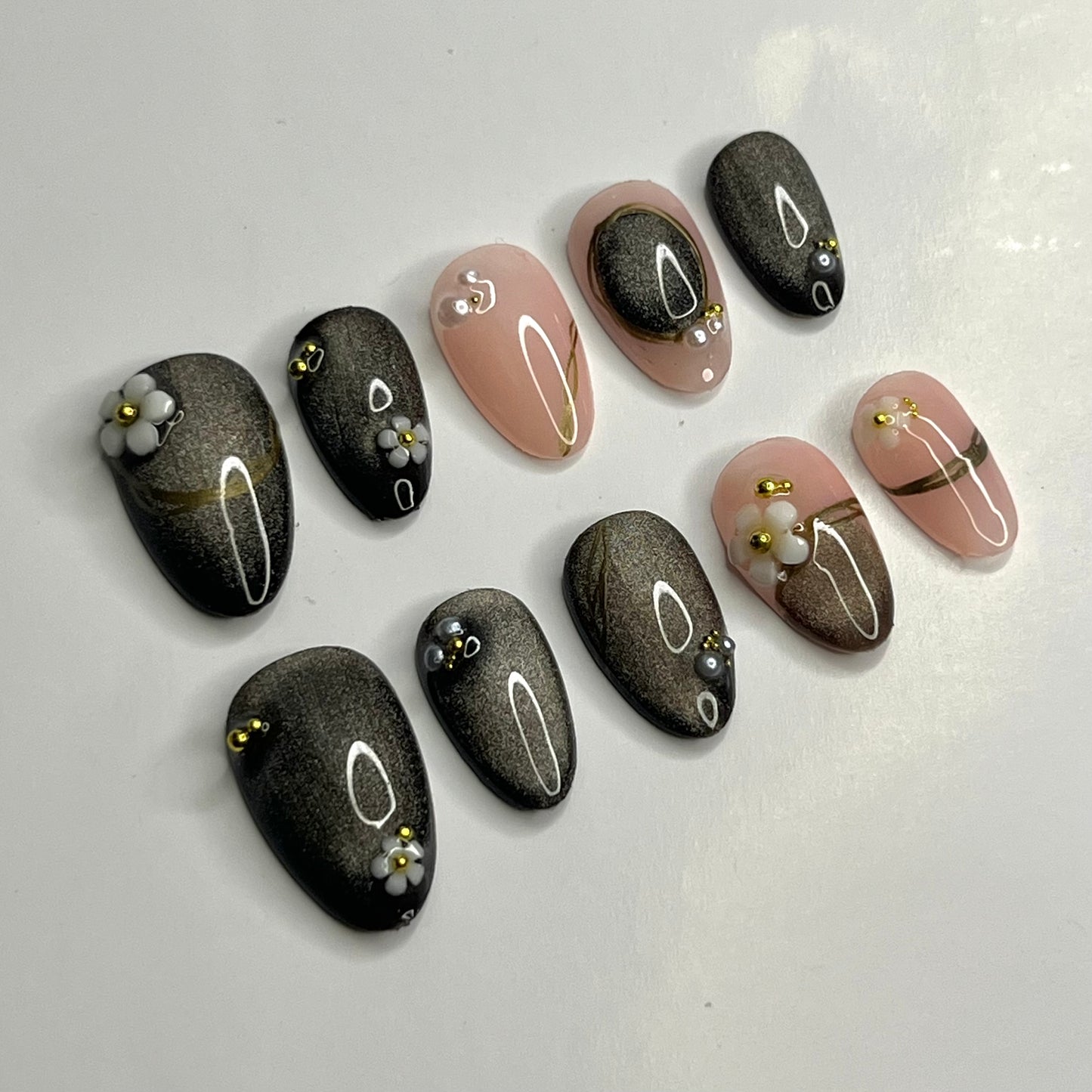 Black widow press on nails
